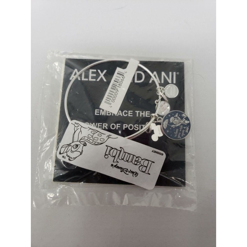 New Alex & Ani Disney Jiminy Cricket Pinocchio‎ Silver tone Bangle Bracelet
